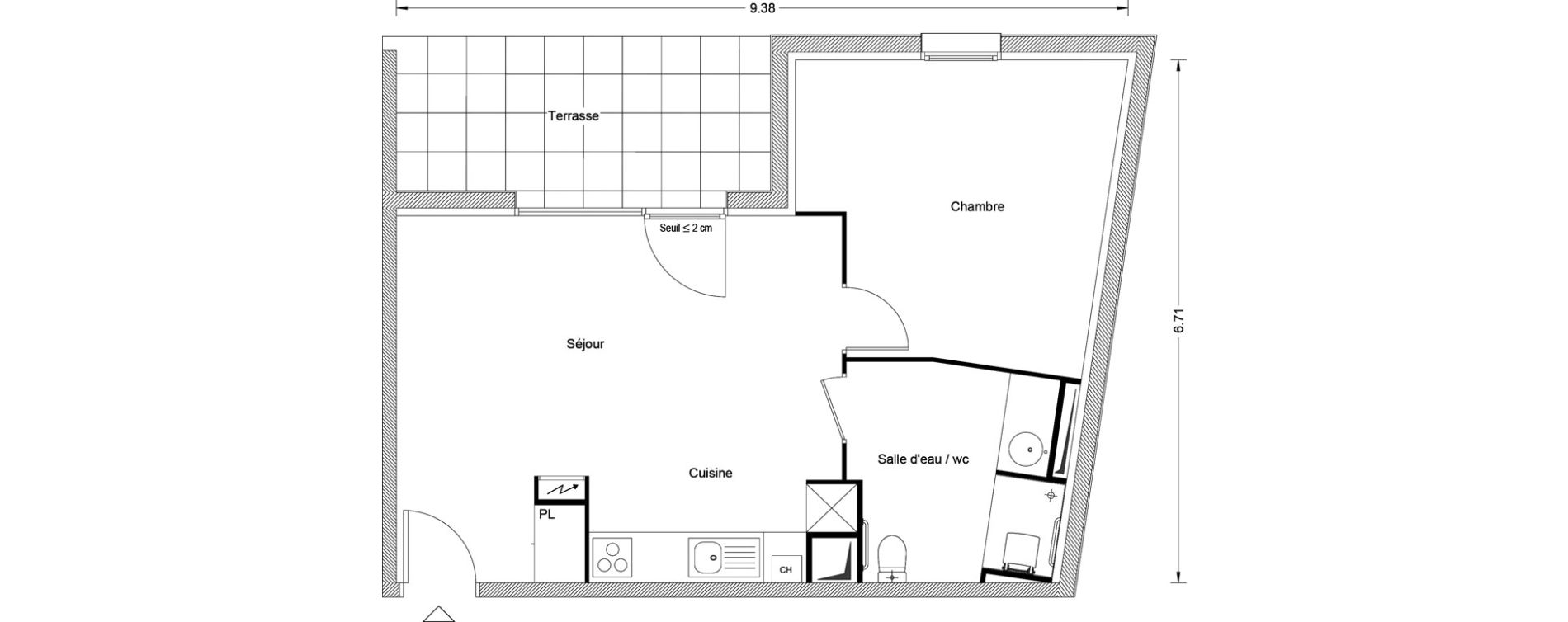 Appartement T2 de 47,73 m2 &agrave; Balma Centre