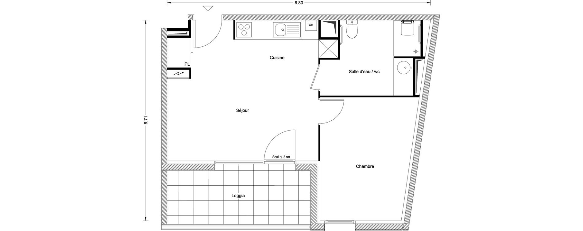 Appartement T2 de 43,12 m2 &agrave; Balma Centre