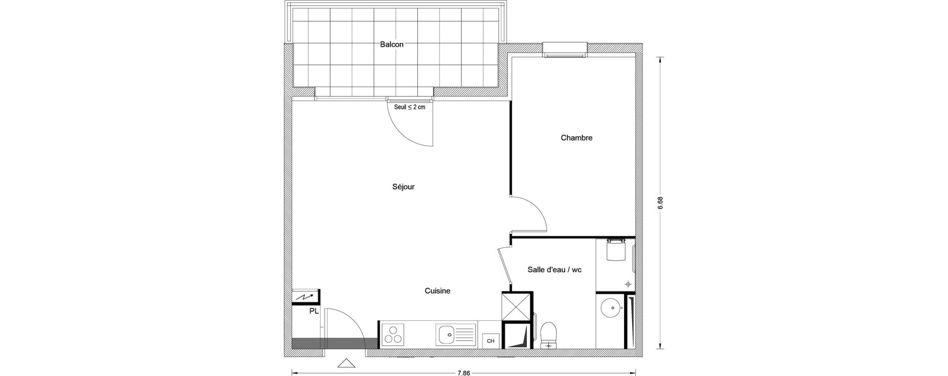 Appartement T2 de 45,88 m2 &agrave; Balma Centre