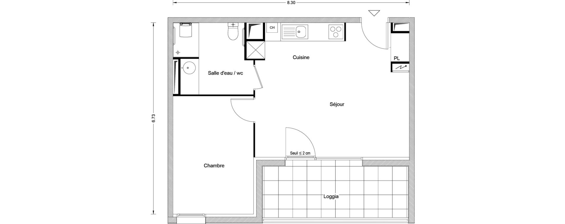 Appartement T2 de 43,13 m2 &agrave; Balma Centre