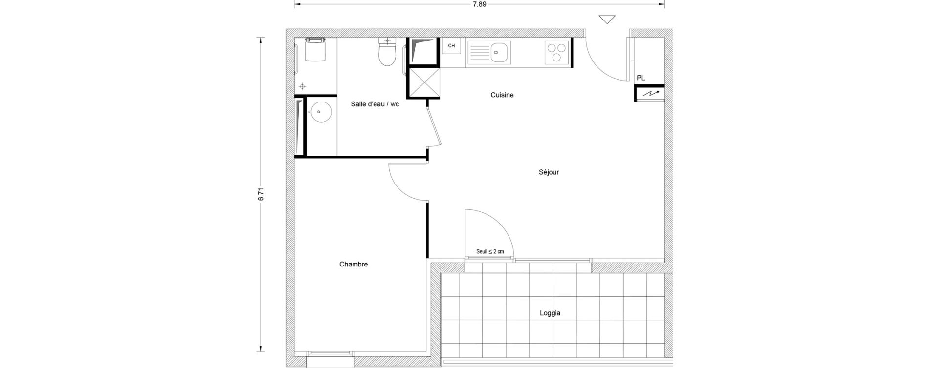 Appartement T2 de 41,25 m2 &agrave; Balma Centre