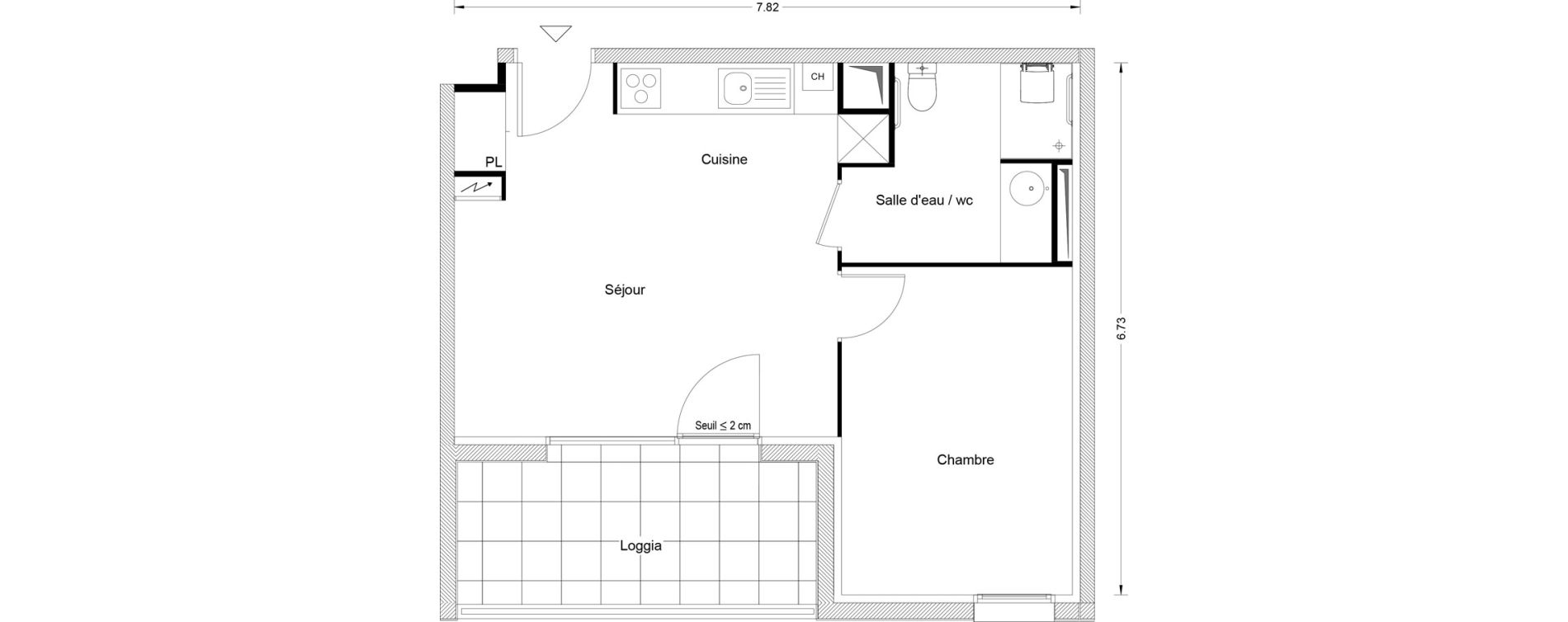 Appartement T2 de 41,05 m2 &agrave; Balma Centre