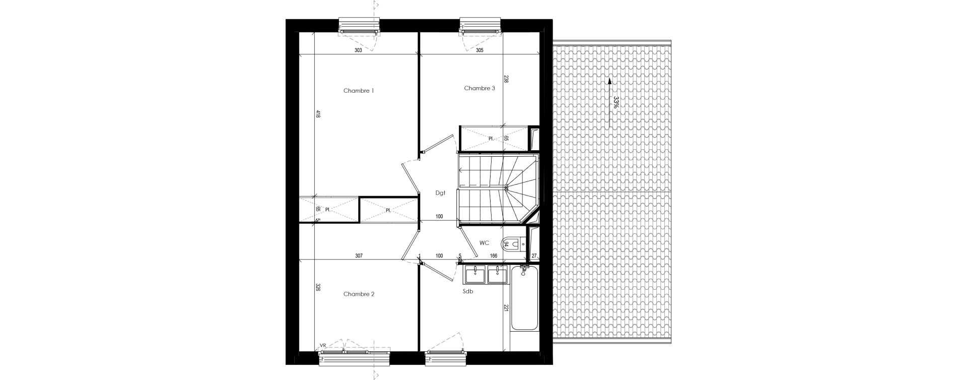 Maison T4 de 90,89 m2 &agrave; Beaupuy Centre