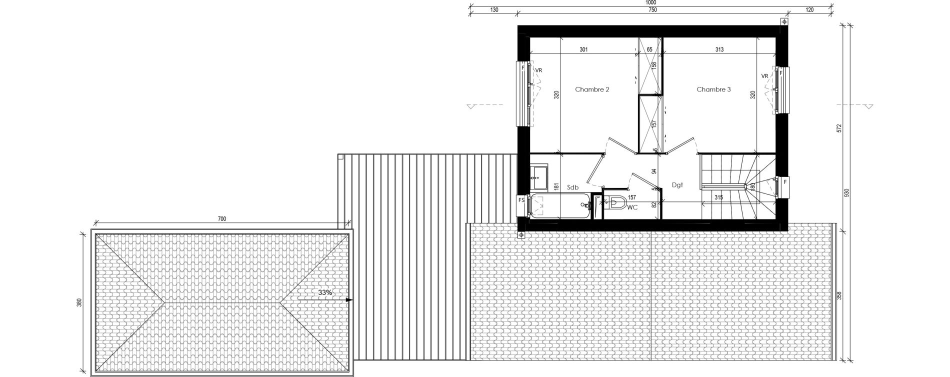 Maison T4 de 90,55 m2 &agrave; Beaupuy Centre