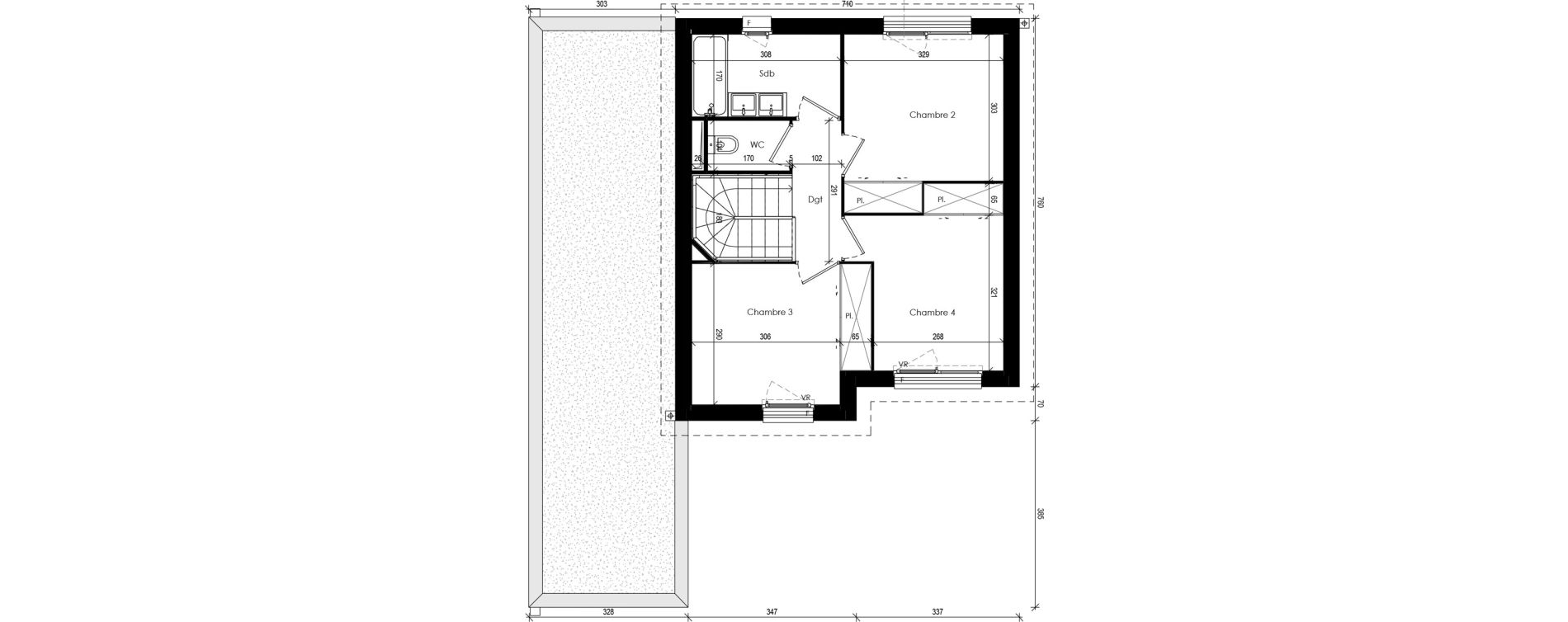 Maison T5 de 102,66 m2 &agrave; Beaupuy Centre
