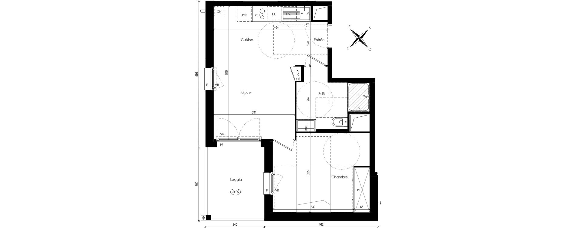 Appartement T2 de 39,14 m2 &agrave; Beaupuy Centre