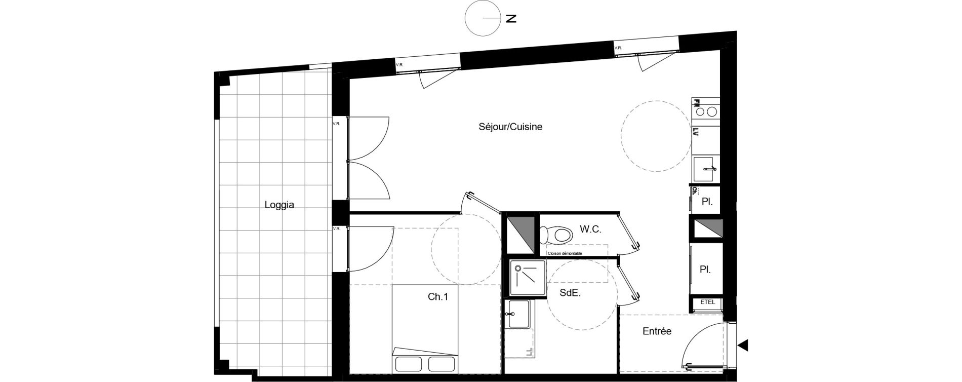 Appartement T2 de 49,39 m2 &agrave; Beauzelle Zac andromede