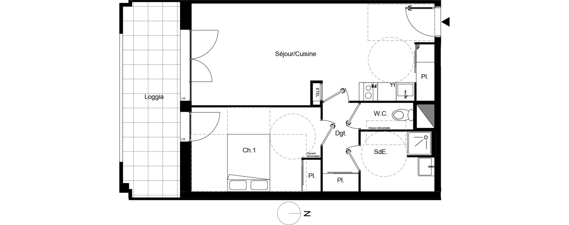 Appartement T2 de 48,06 m2 &agrave; Beauzelle Zac andromede