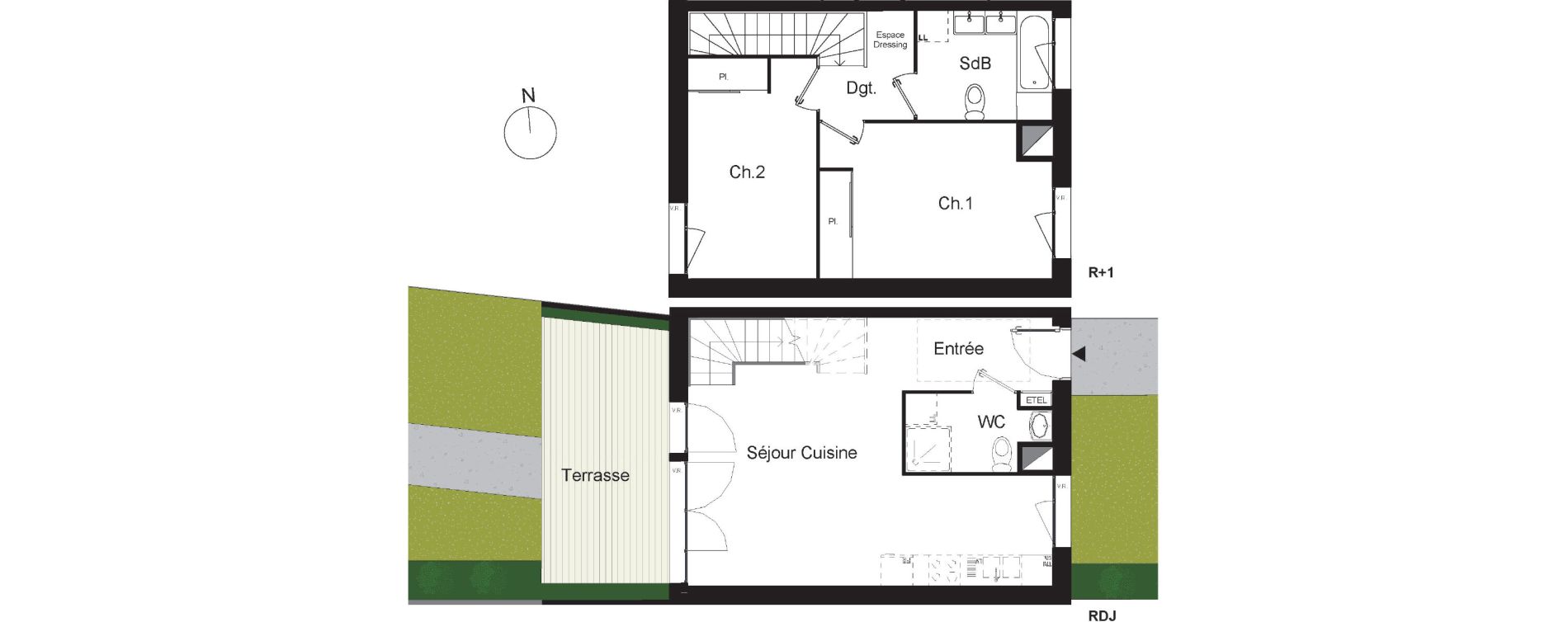 Villa T3 de 70,53 m2 &agrave; Beauzelle Zac andromede