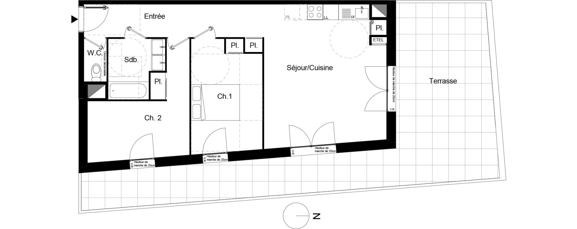 Appartement T3 de 65,30 m2 &agrave; Beauzelle Zac andromede