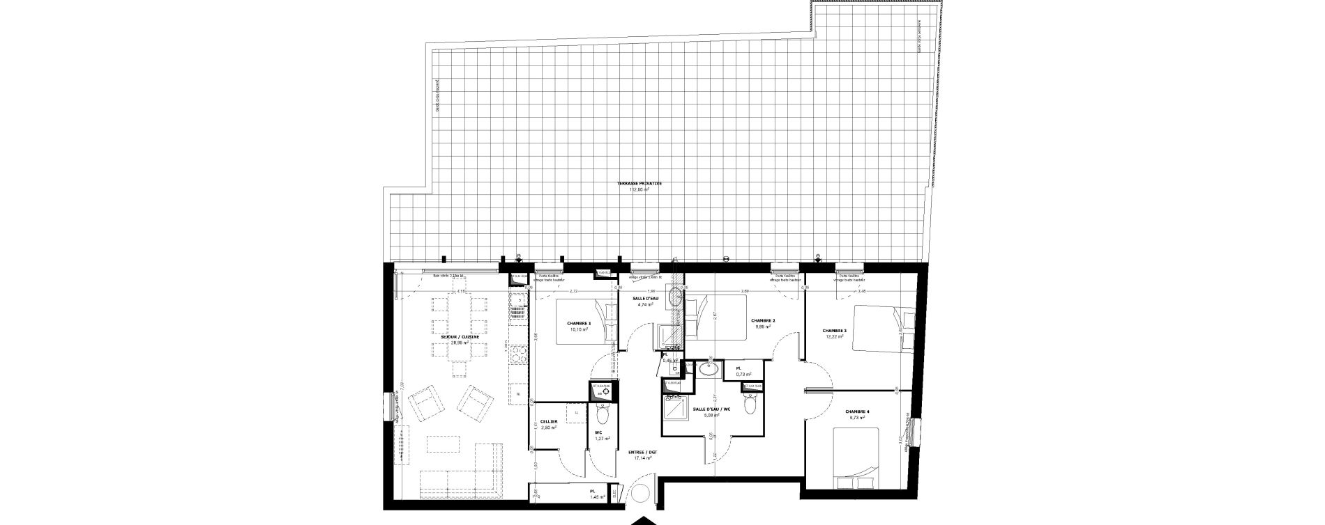 Appartement T5 de 103,05 m2 &agrave; Beauzelle Zac andromede