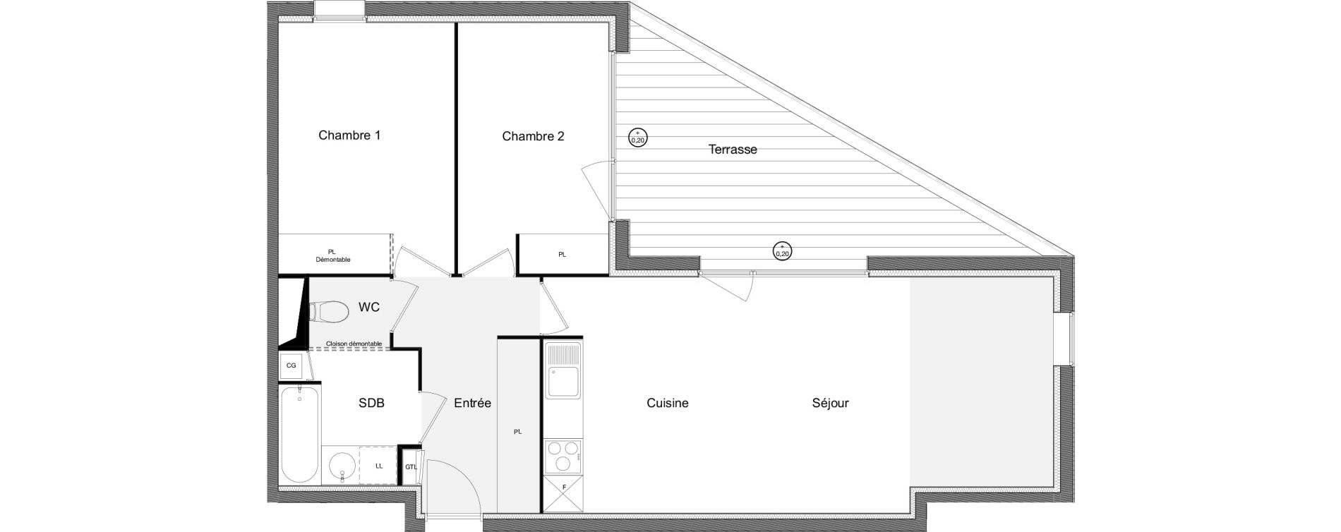 Appartement T3 de 66,83 m2 &agrave; Beauzelle Zac andromede