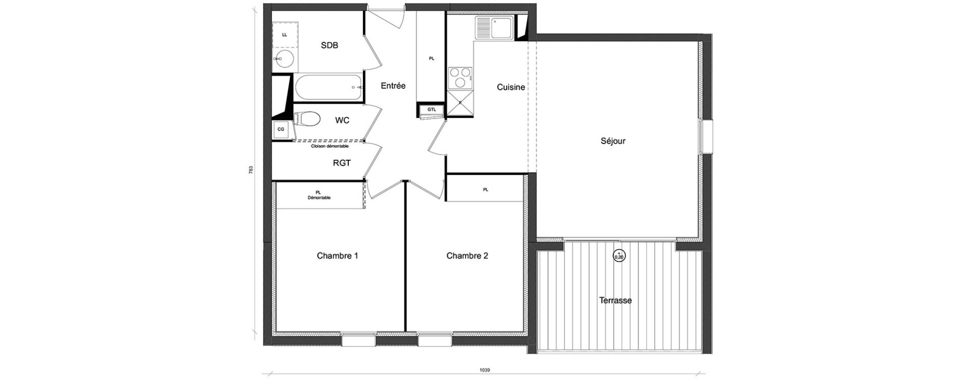 Appartement T3 de 65,06 m2 &agrave; Beauzelle Zac andromede