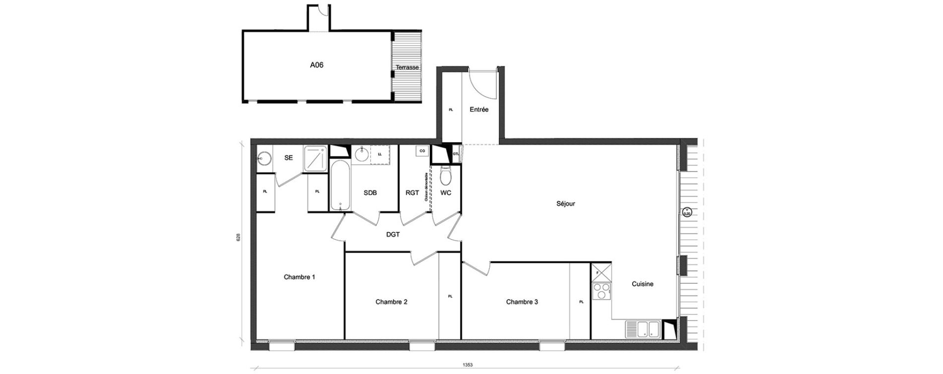 Appartement T4 de 86,16 m2 &agrave; Beauzelle Zac andromede
