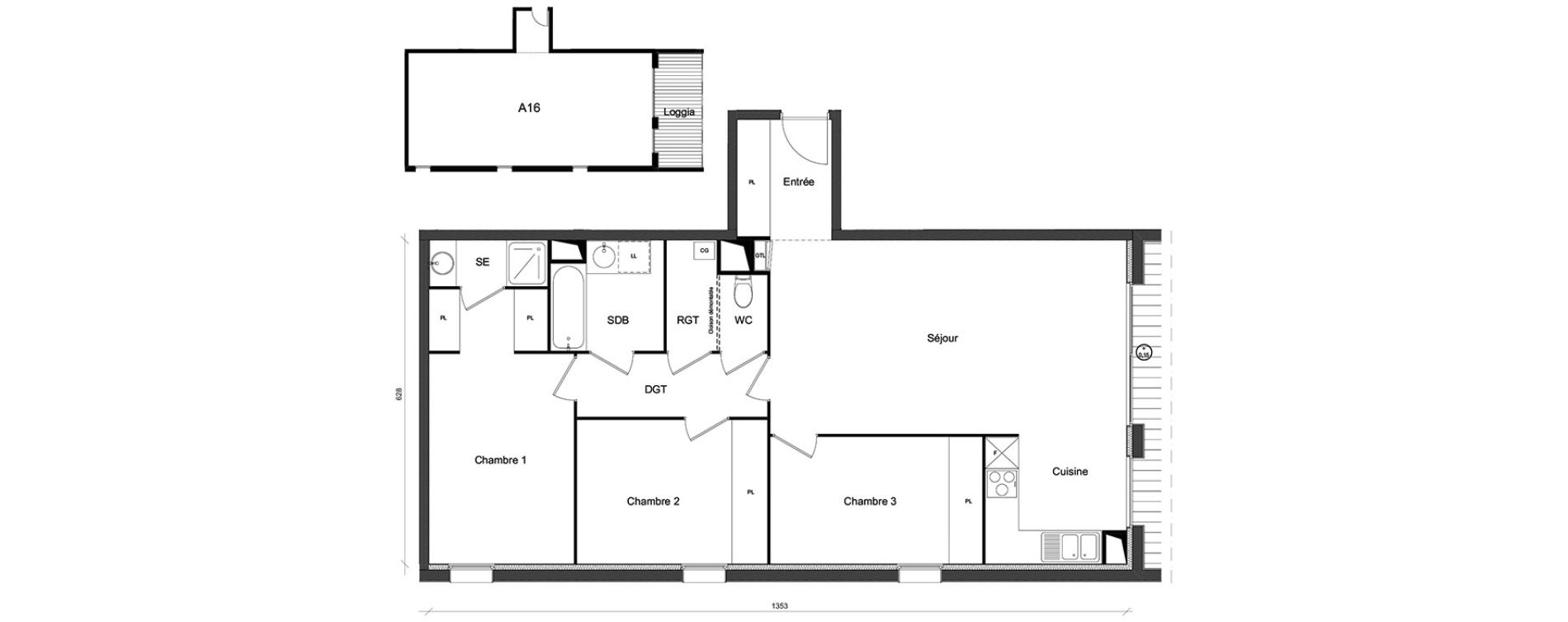 Appartement T4 de 86,16 m2 &agrave; Beauzelle Zac andromede