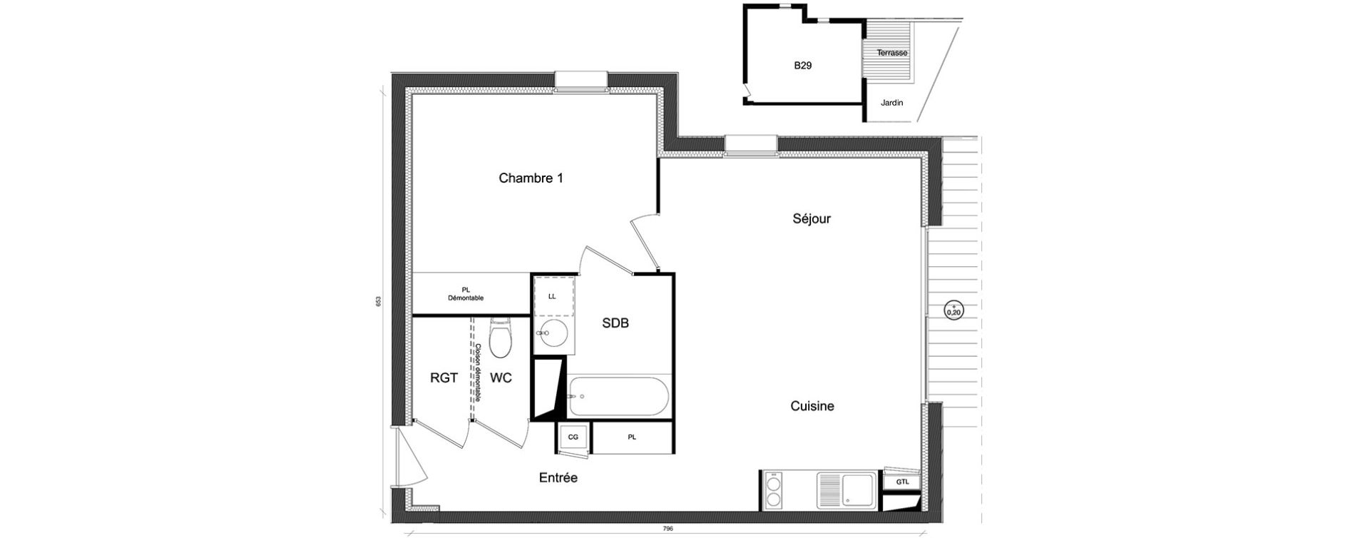 Appartement T2 de 46,09 m2 &agrave; Beauzelle Zac andromede