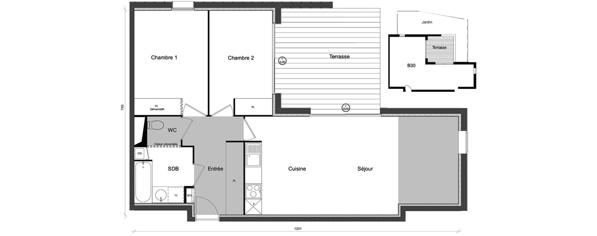 Appartement T3 de 66,83 m2 &agrave; Beauzelle Zac andromede