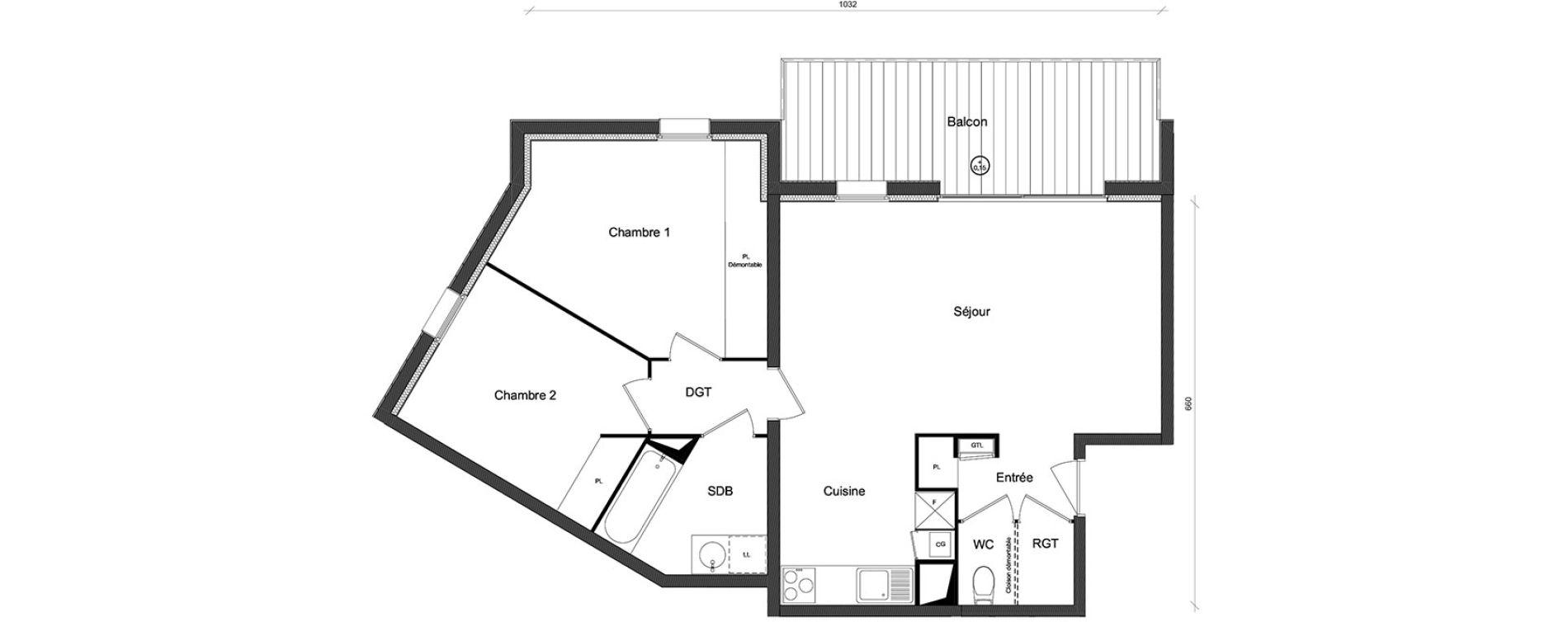 Appartement T3 de 66,76 m2 &agrave; Beauzelle Zac andromede