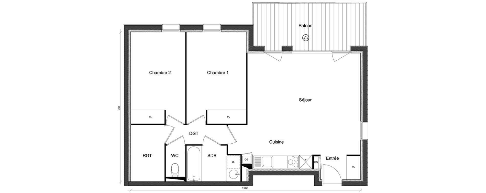 Appartement T3 de 66,67 m2 &agrave; Beauzelle Zac andromede