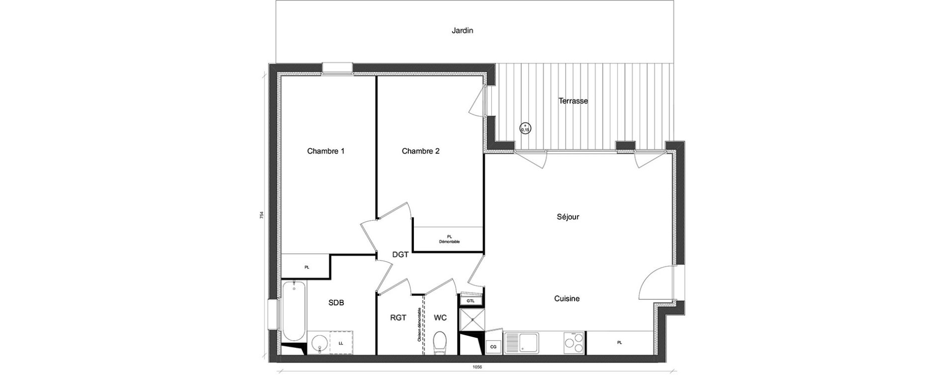 Appartement T3 de 65,95 m2 &agrave; Beauzelle Zac andromede