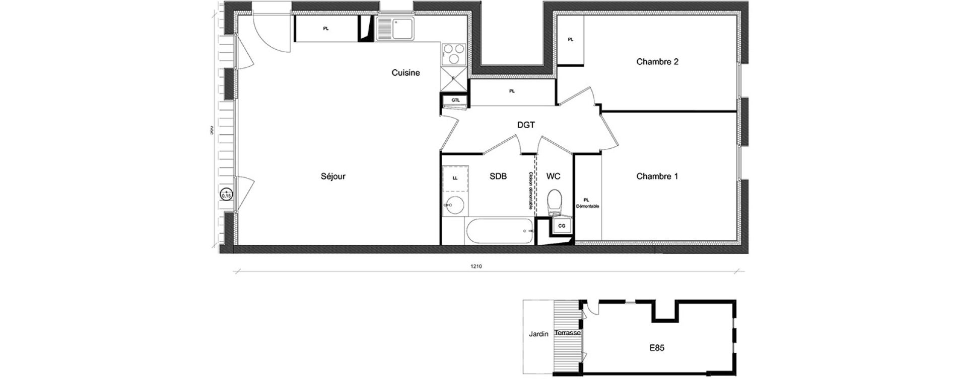 Appartement T3 de 62,03 m2 &agrave; Beauzelle Zac andromede