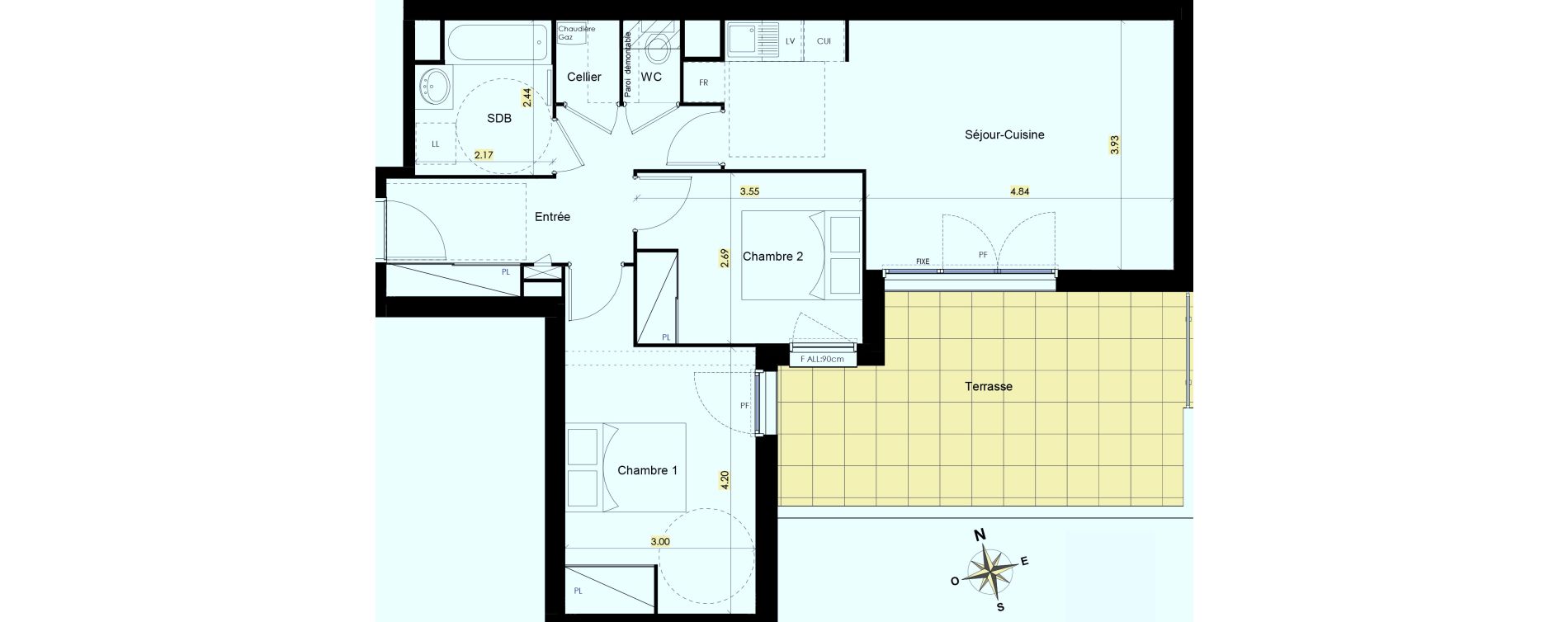 Appartement T3 de 64,60 m2 &agrave; Beauzelle Zac andromede