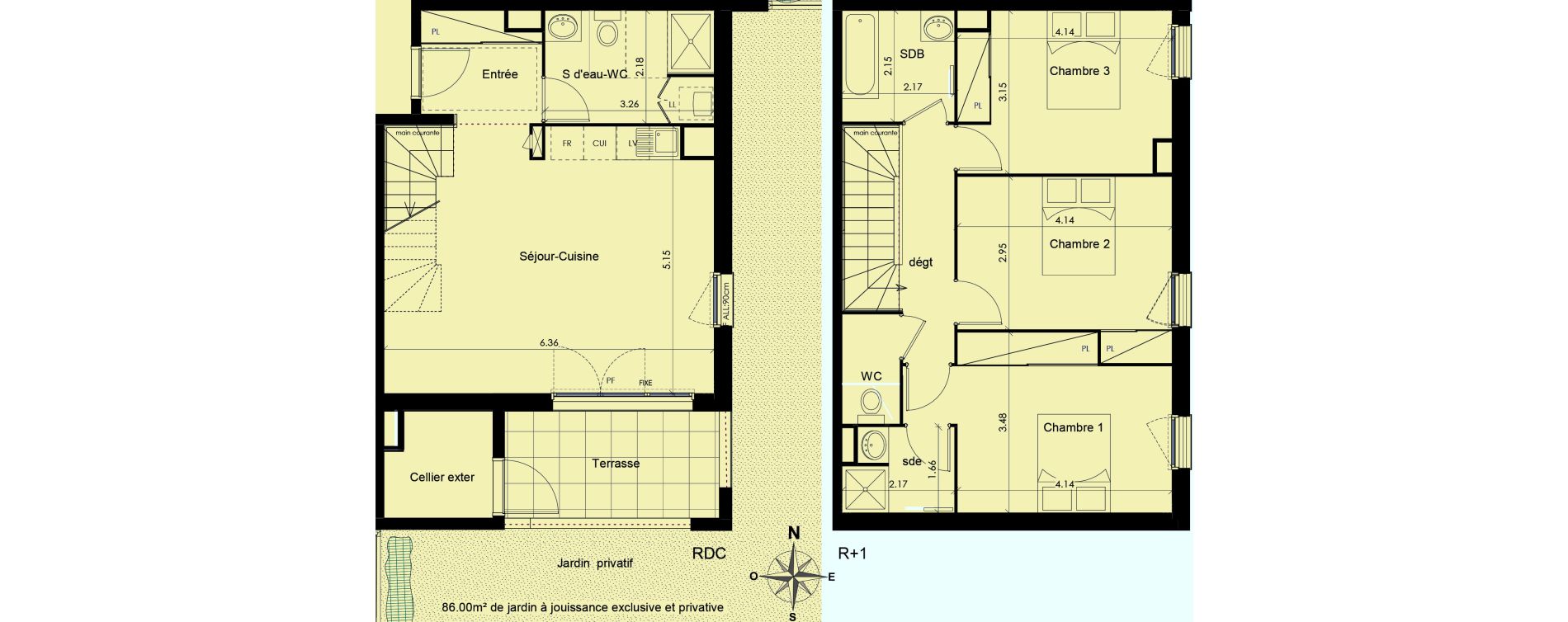 Appartement T4 de 96,82 m2 &agrave; Beauzelle Zac andromede
