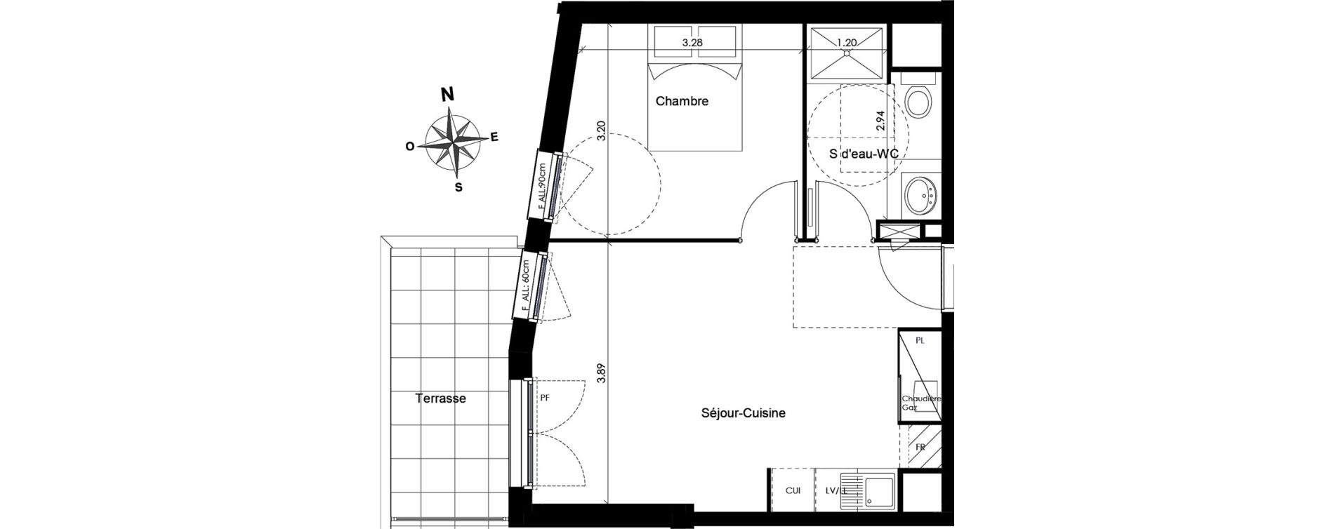 Appartement T2 de 40,20 m2 &agrave; Beauzelle Zac andromede