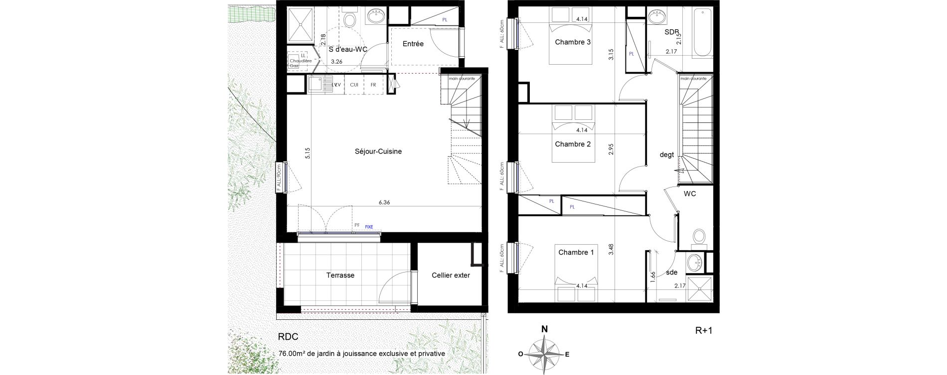 Appartement T4 de 96,82 m2 &agrave; Beauzelle Centre