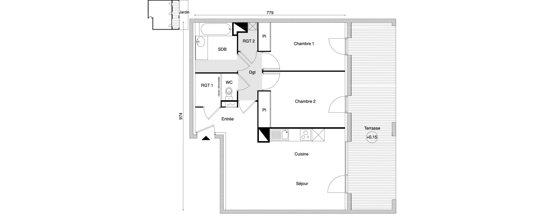 Appartement T3 de 66,88 m2 &agrave; Beauzelle Zac andromede