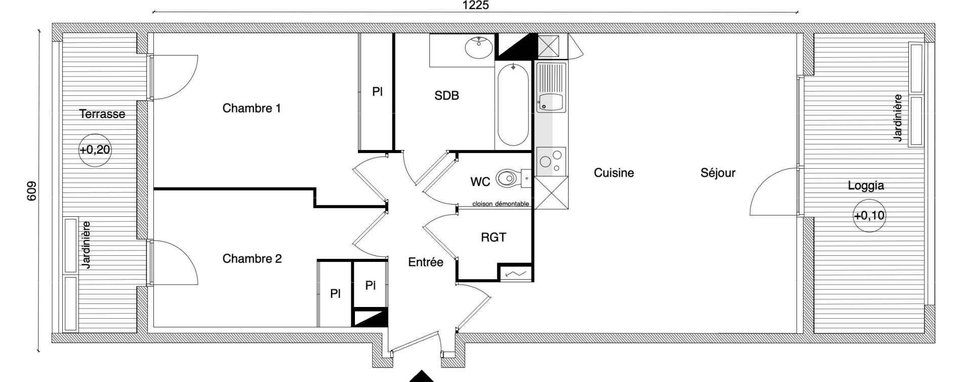 Appartement T3 de 67,94 m2 &agrave; Beauzelle Zac andromede