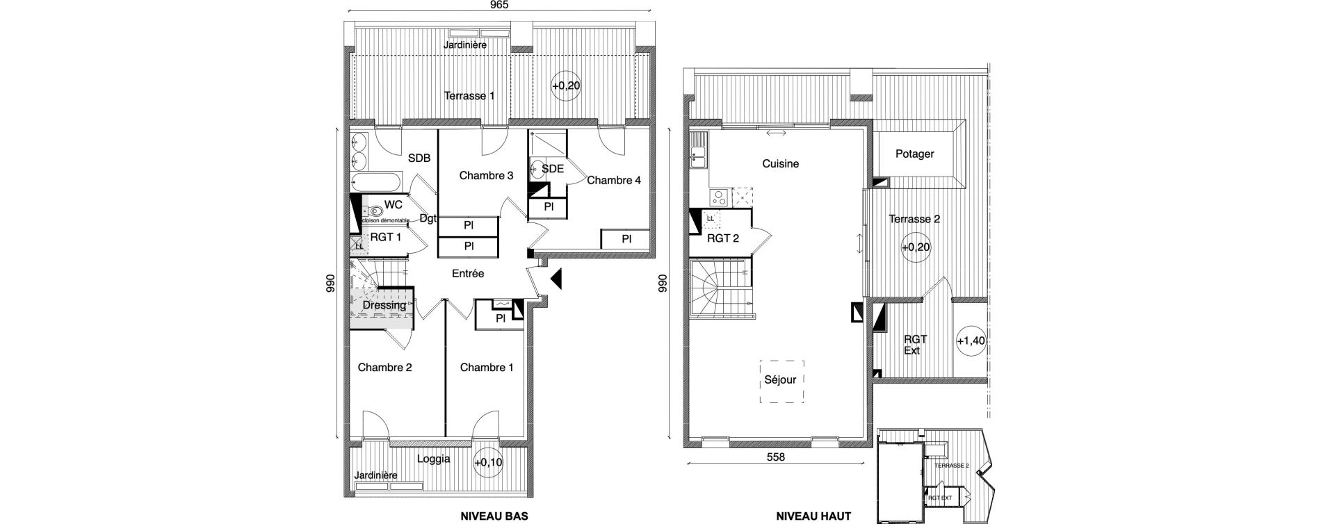 Duplex T5 de 116,51 m2 &agrave; Beauzelle Zac andromede