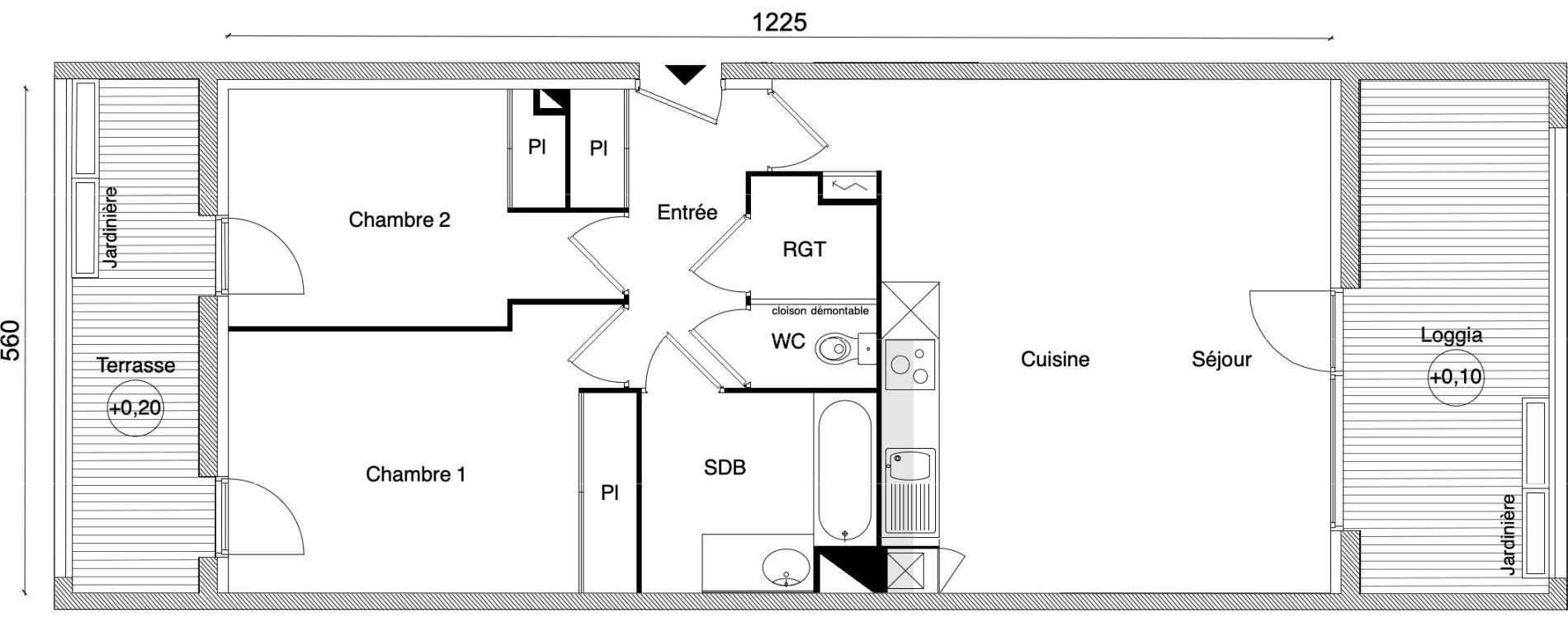 Appartement T3 de 67,56 m2 &agrave; Beauzelle Zac andromede