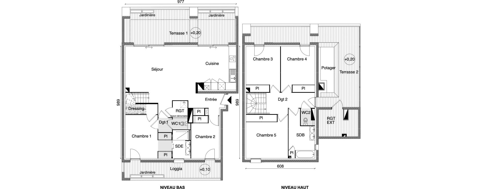 Duplex T6 de 136,99 m2 à Beauzelle Zac andromede