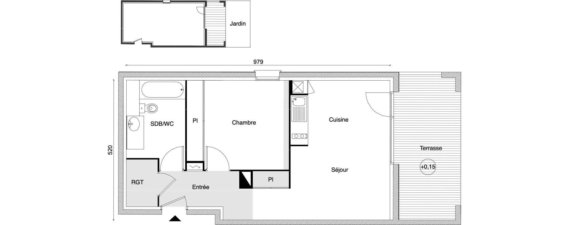 Appartement T2 de 47,81 m2 &agrave; Beauzelle Zac andromede