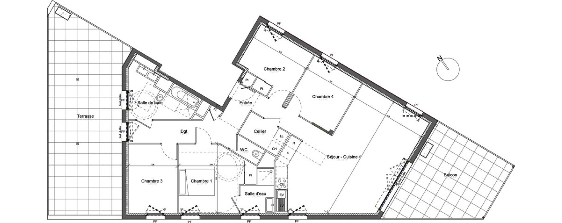 Appartement T5 de 104,23 m2 &agrave; Beauzelle Centre