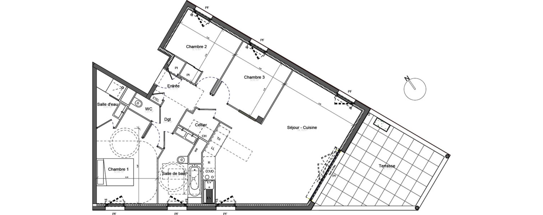 Appartement T4 de 87,00 m2 &agrave; Beauzelle Centre