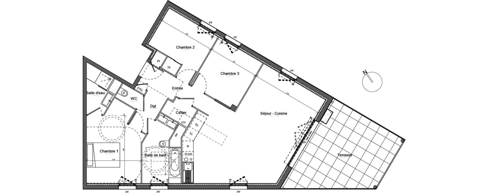 Appartement T4 de 87,00 m2 &agrave; Beauzelle Centre