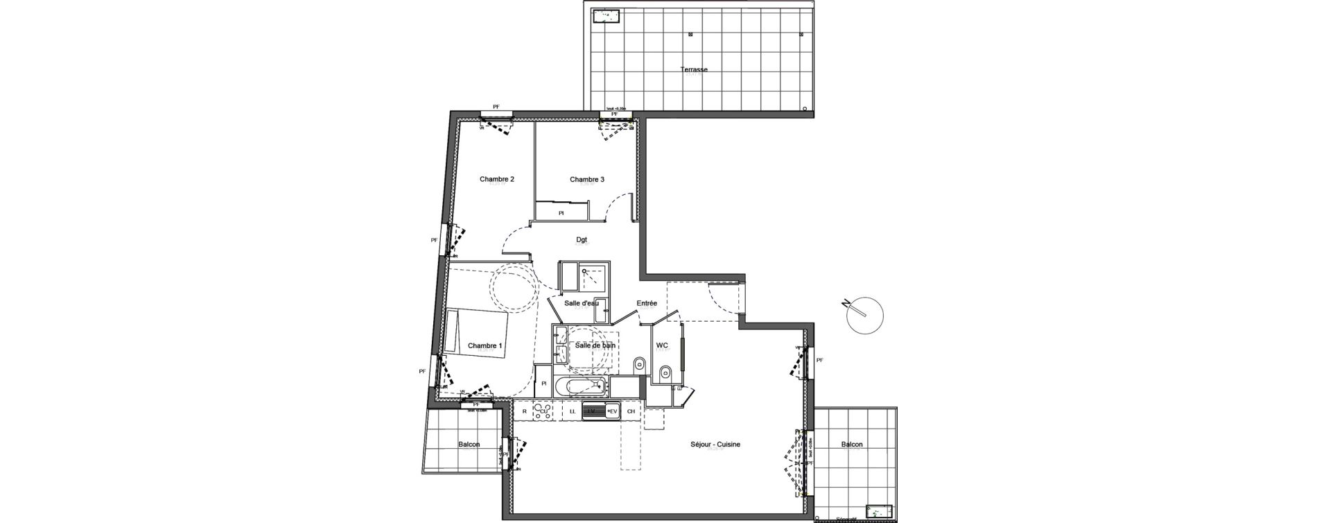 Appartement T4 de 92,52 m2 &agrave; Beauzelle Centre