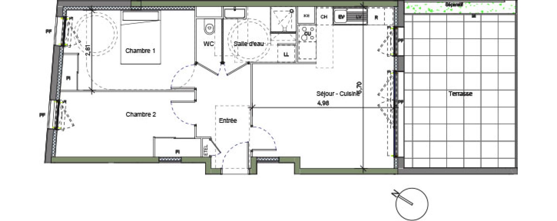 Appartement T3 de 61,06 m2 &agrave; Beauzelle Centre