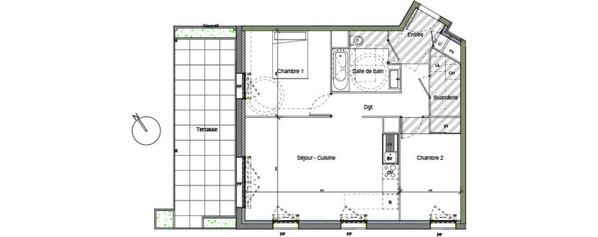 Appartement T3 de 62,49 m2 &agrave; Beauzelle Centre
