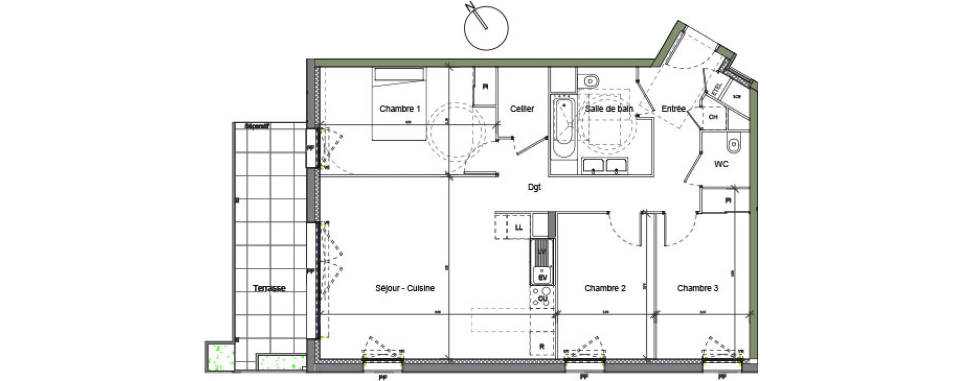 Appartement T4 de 80,45 m2 &agrave; Beauzelle Centre