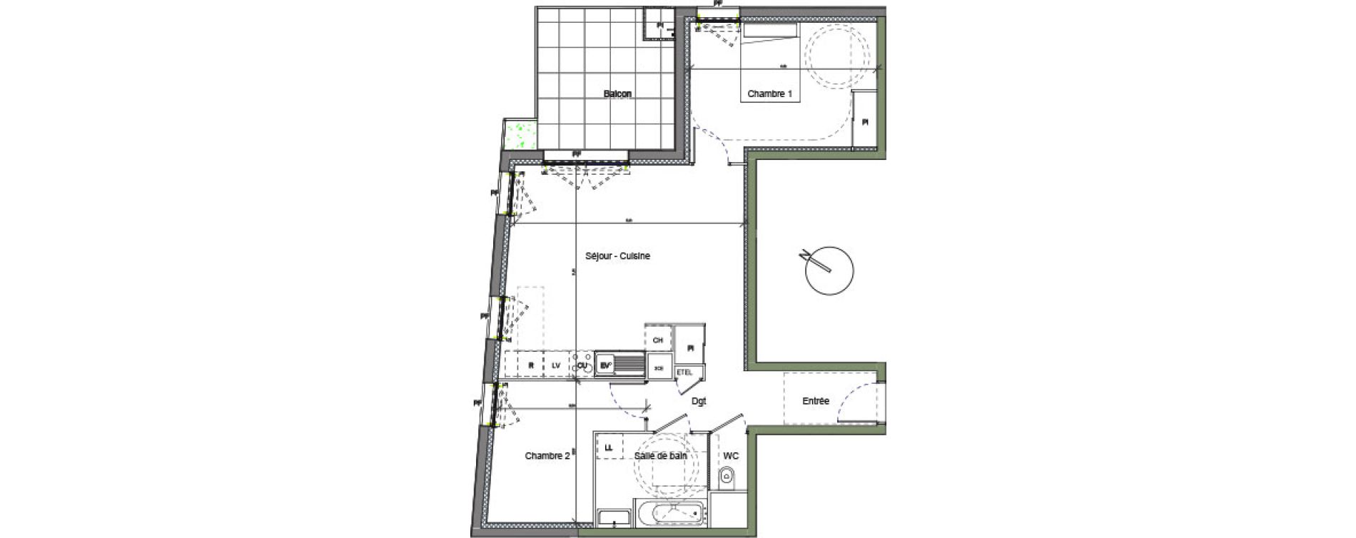 Appartement T3 de 64,30 m2 &agrave; Beauzelle Centre