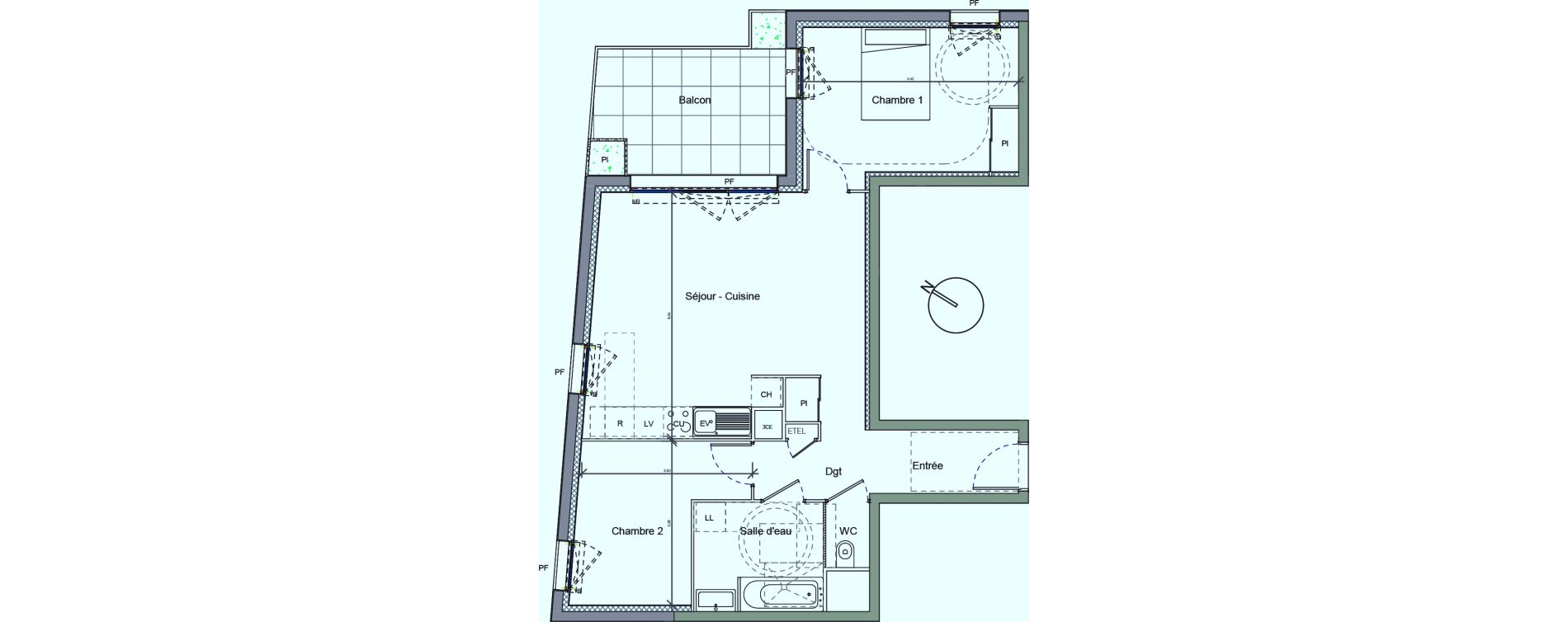 Appartement T3 de 64,30 m2 &agrave; Beauzelle Centre