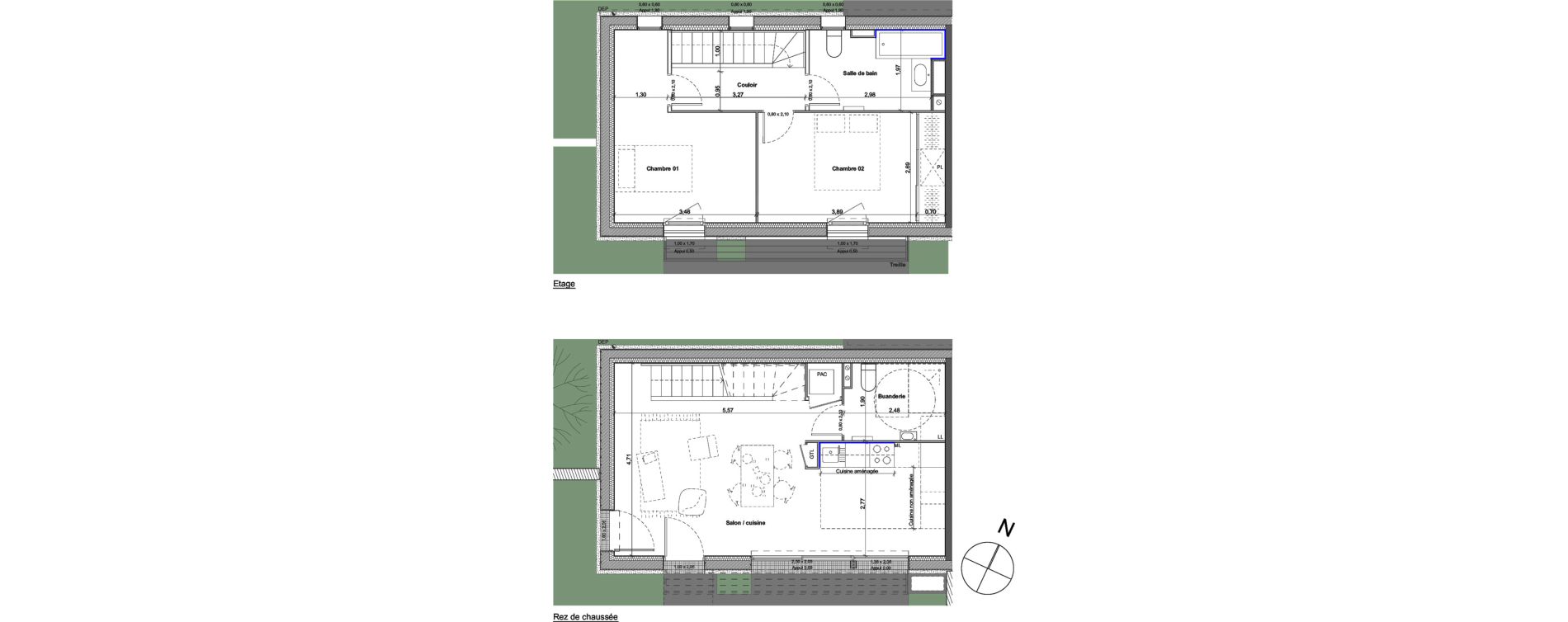 Villa T3 de 68,22 m2 &agrave; Beauzelle Zac andromede