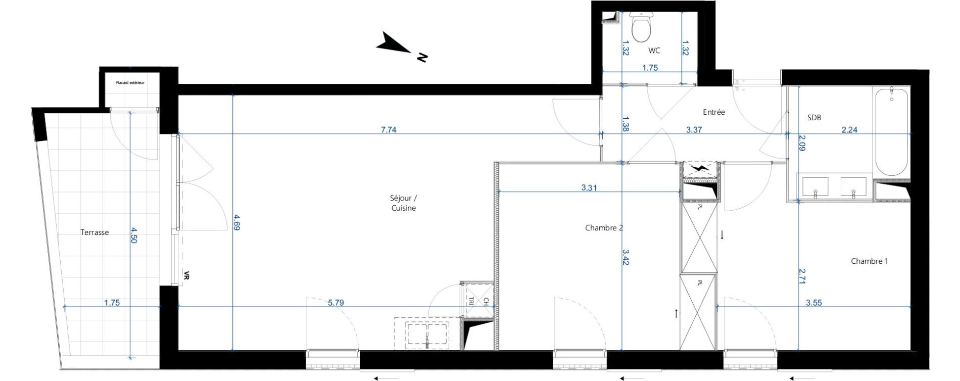 Appartement T3 de 63,98 m2 &agrave; Beauzelle Zac andromede