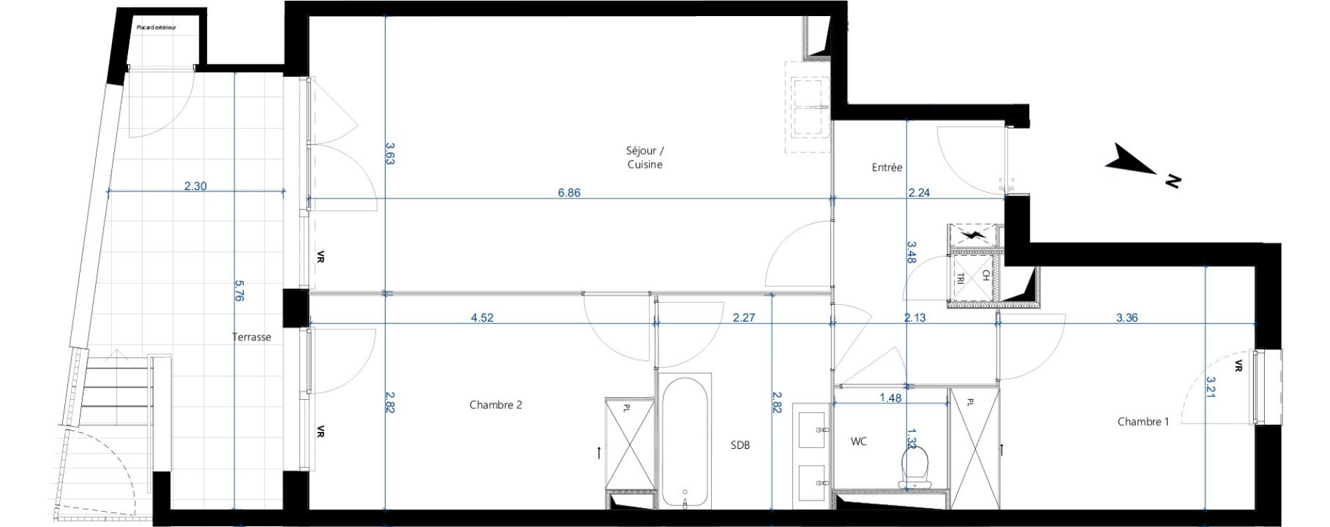 Appartement T3 de 64,45 m2 &agrave; Beauzelle Zac andromede
