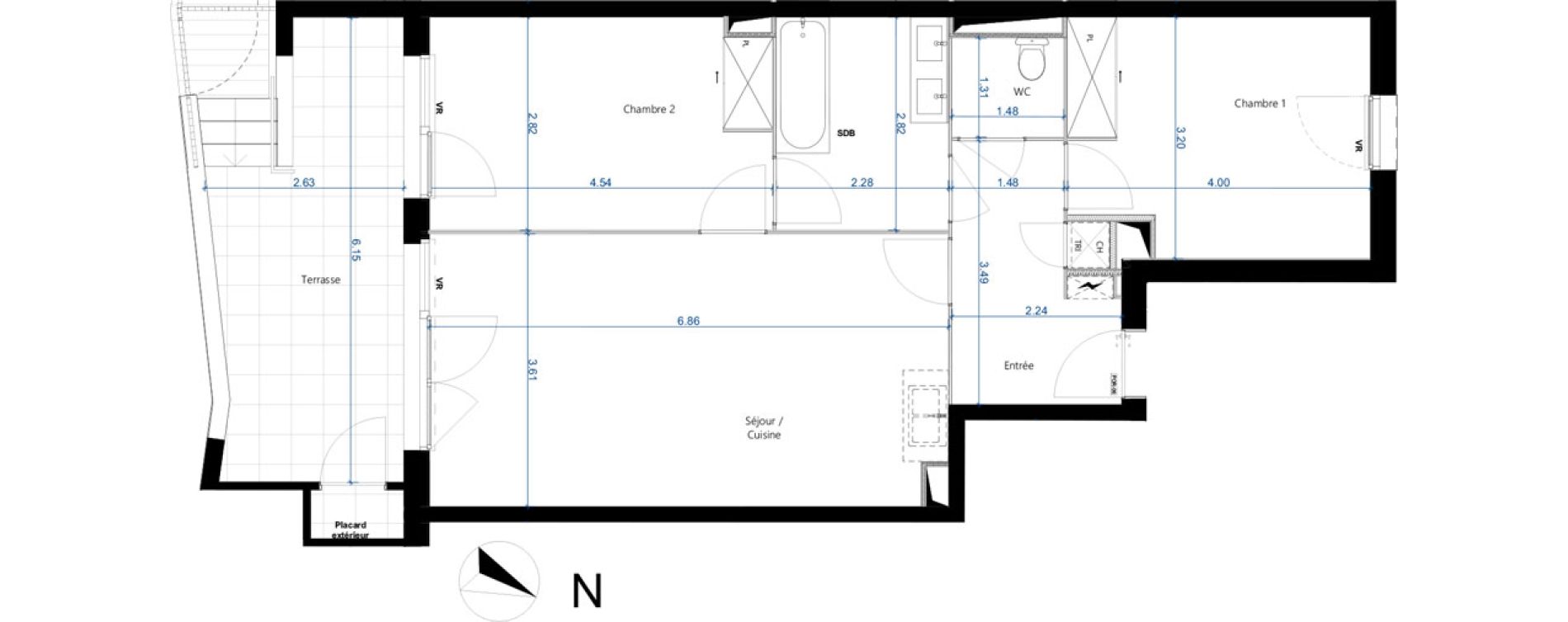 Appartement T3 de 64,18 m2 &agrave; Beauzelle Zac andromede