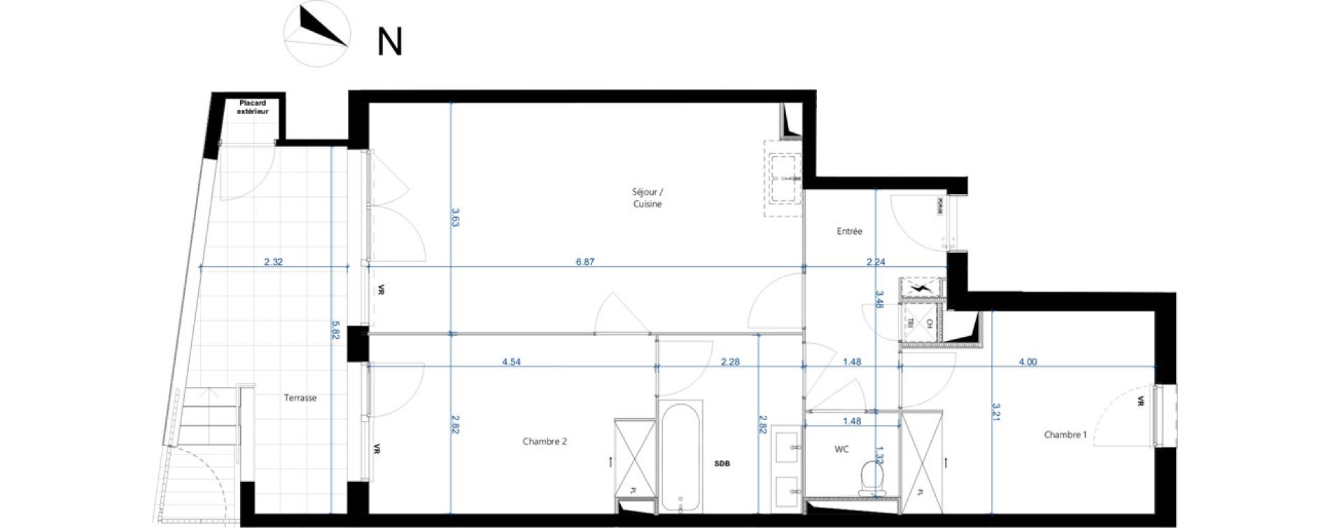 Appartement T3 de 64,30 m2 &agrave; Beauzelle Zac andromede