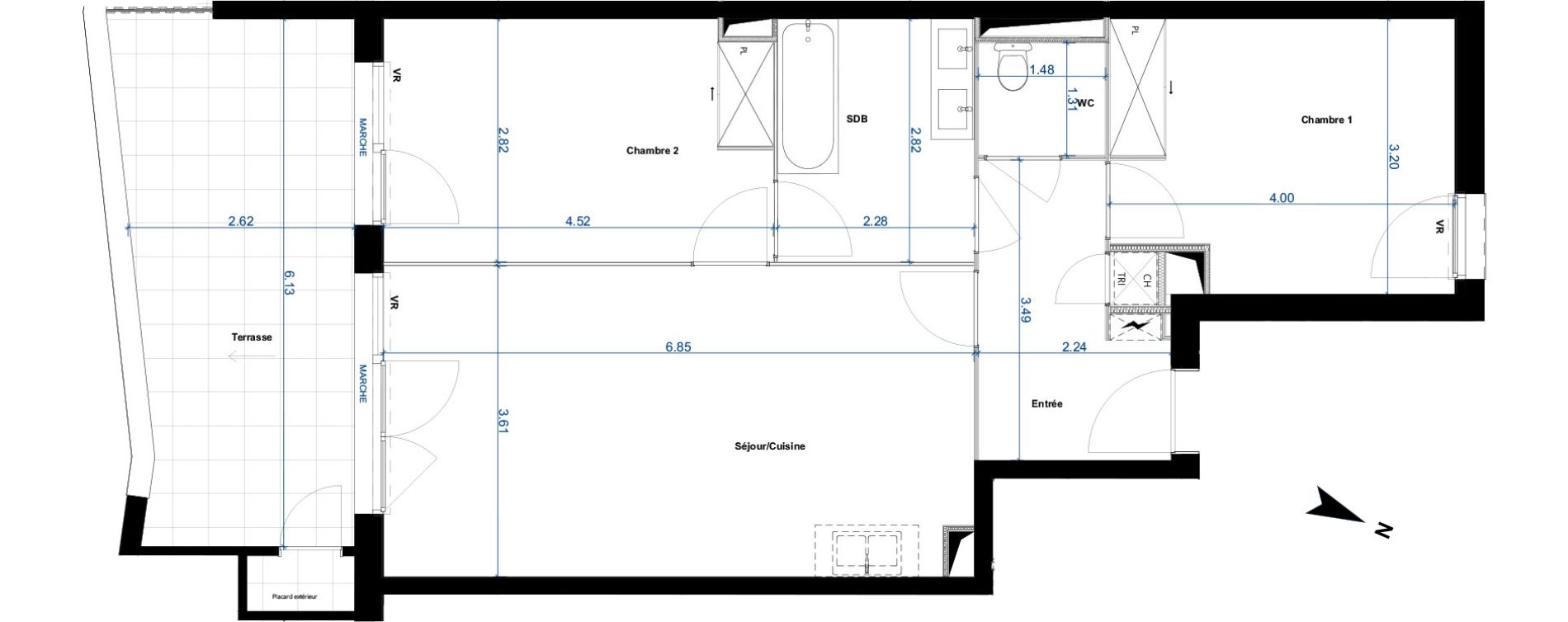 Appartement T3 de 64,13 m2 &agrave; Beauzelle Zac andromede